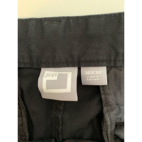 JCP Mens Black Cotton/Spandex Blend Chinos Size 36X30 VTG - Picture 3 of 4